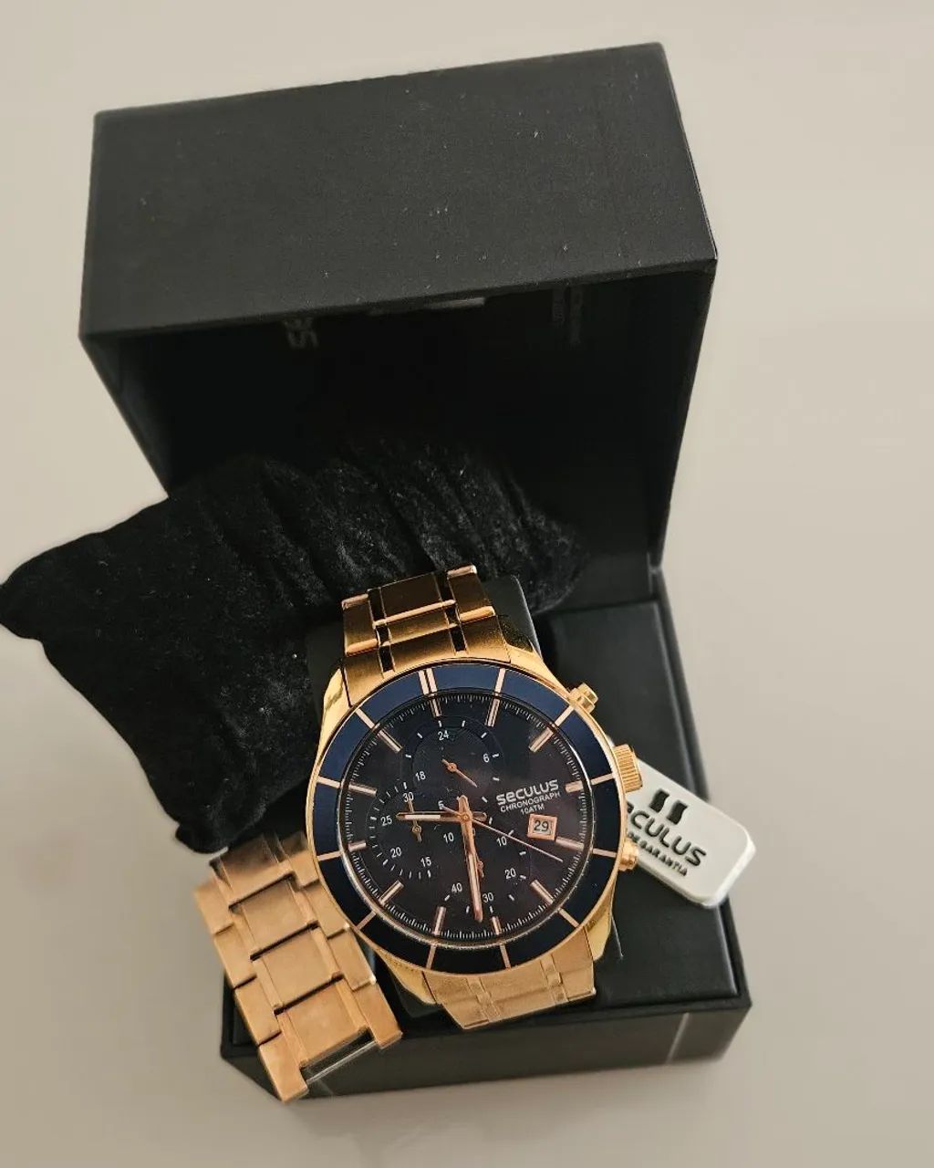 Seculus 23600GPSVRA3 Cronógrafo Azul/Rosé 46mm Completo - Foto 2