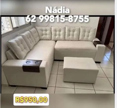 SOFÁ DE CANTO COM CHAISE 9***9***9***9