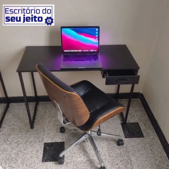 Escrivaninha Industrial com Gaveta 1,1M Multiuso para Computador Notebook de Escritório - Foto 3