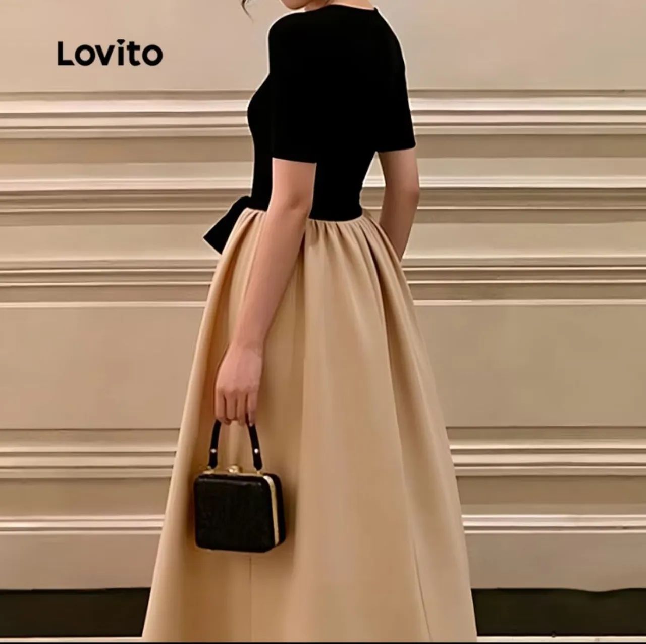 Vestido Longo preto e bege  - Foto 5