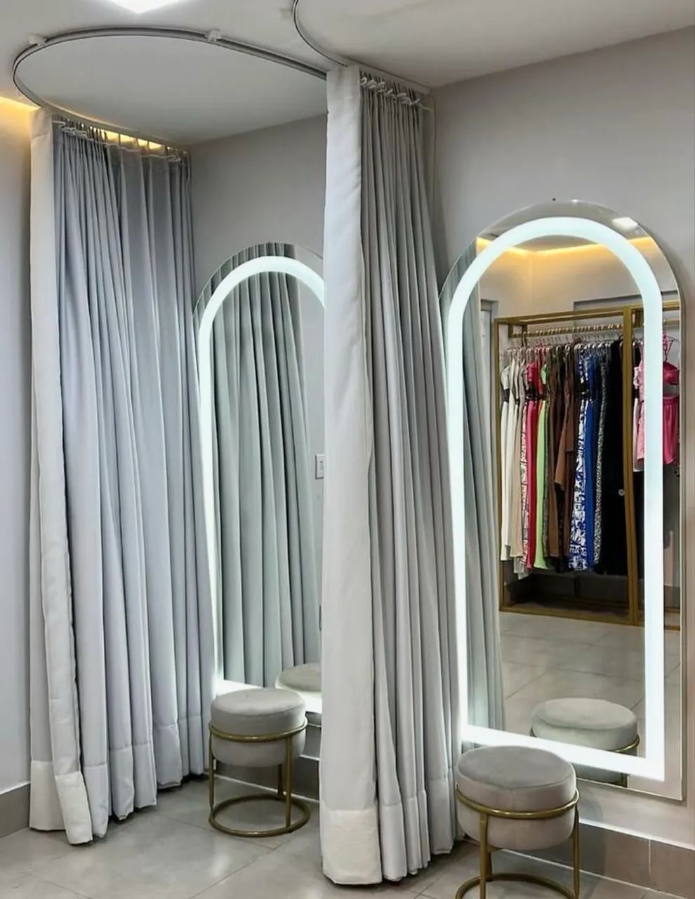 Espelho em arco com led 