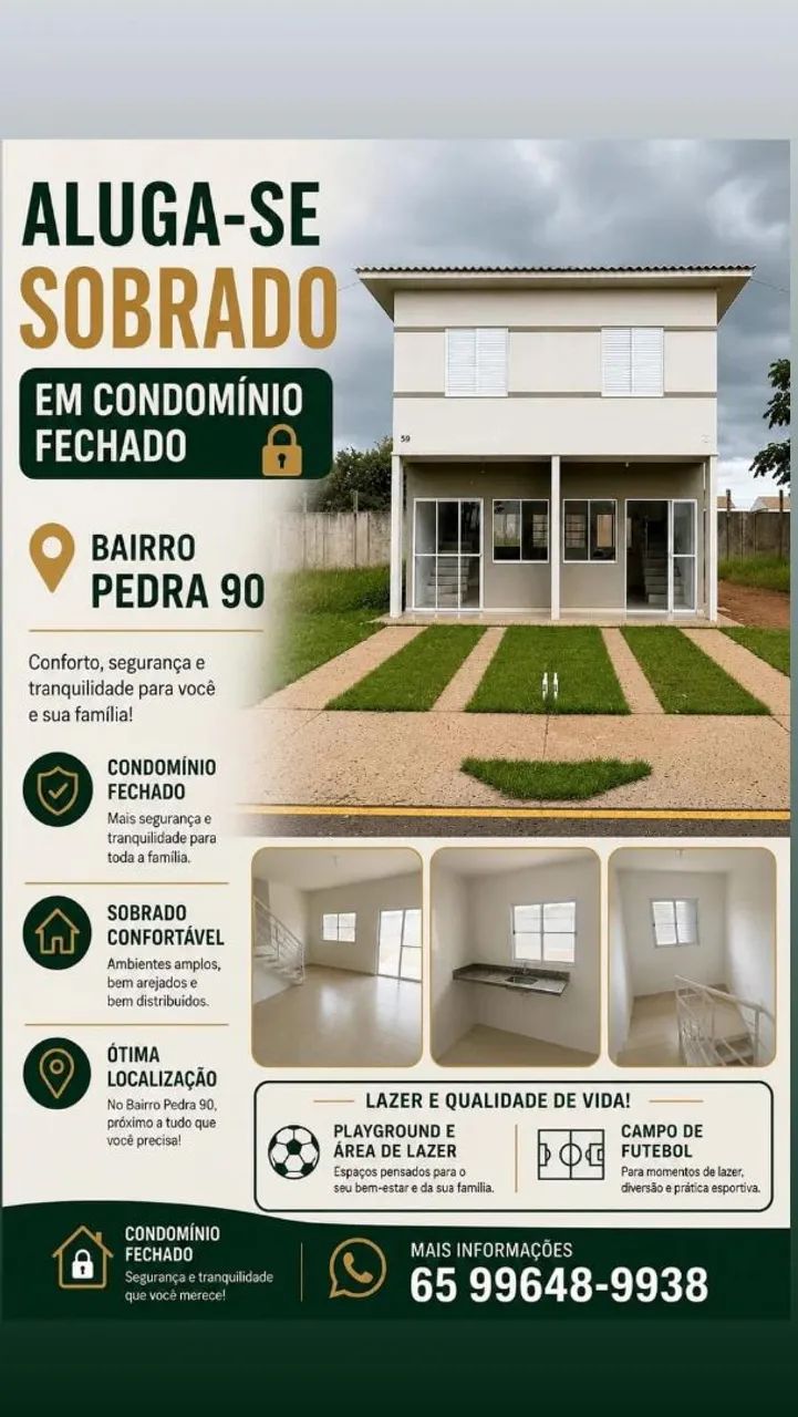 Sobrado em condomínio fechado 