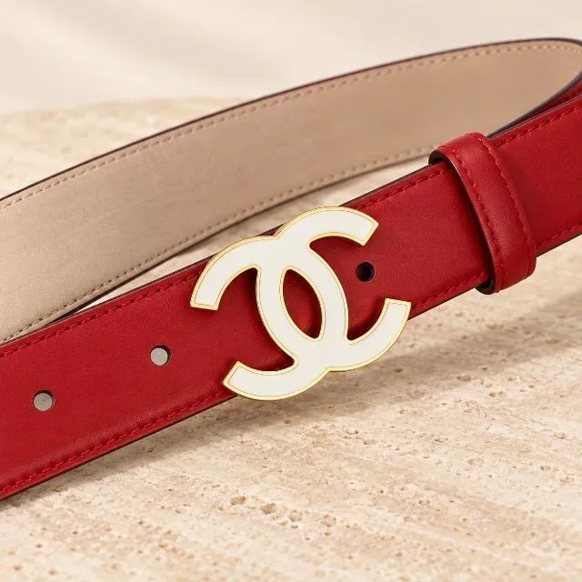 Cinto Chanel Vermelho em couro  - Foto 3