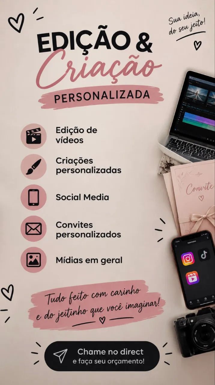 Edição de vídeos e fotos