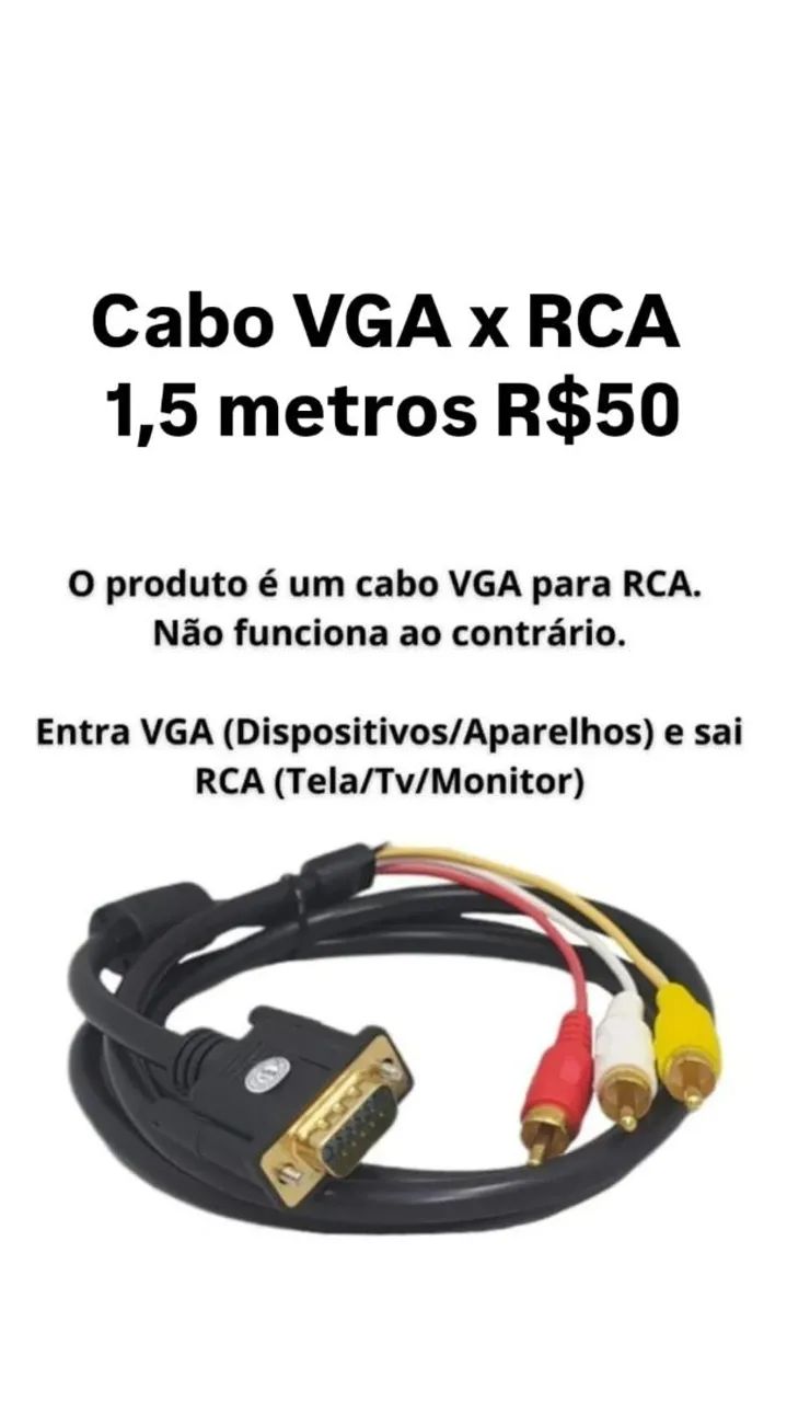 Cabos VGA LEIAM A DESCRIÇÃO  - Foto 3