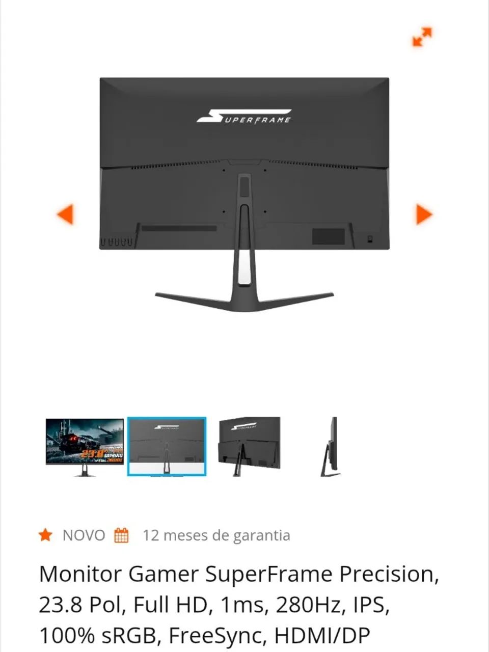 Monitor para retirada de peças.