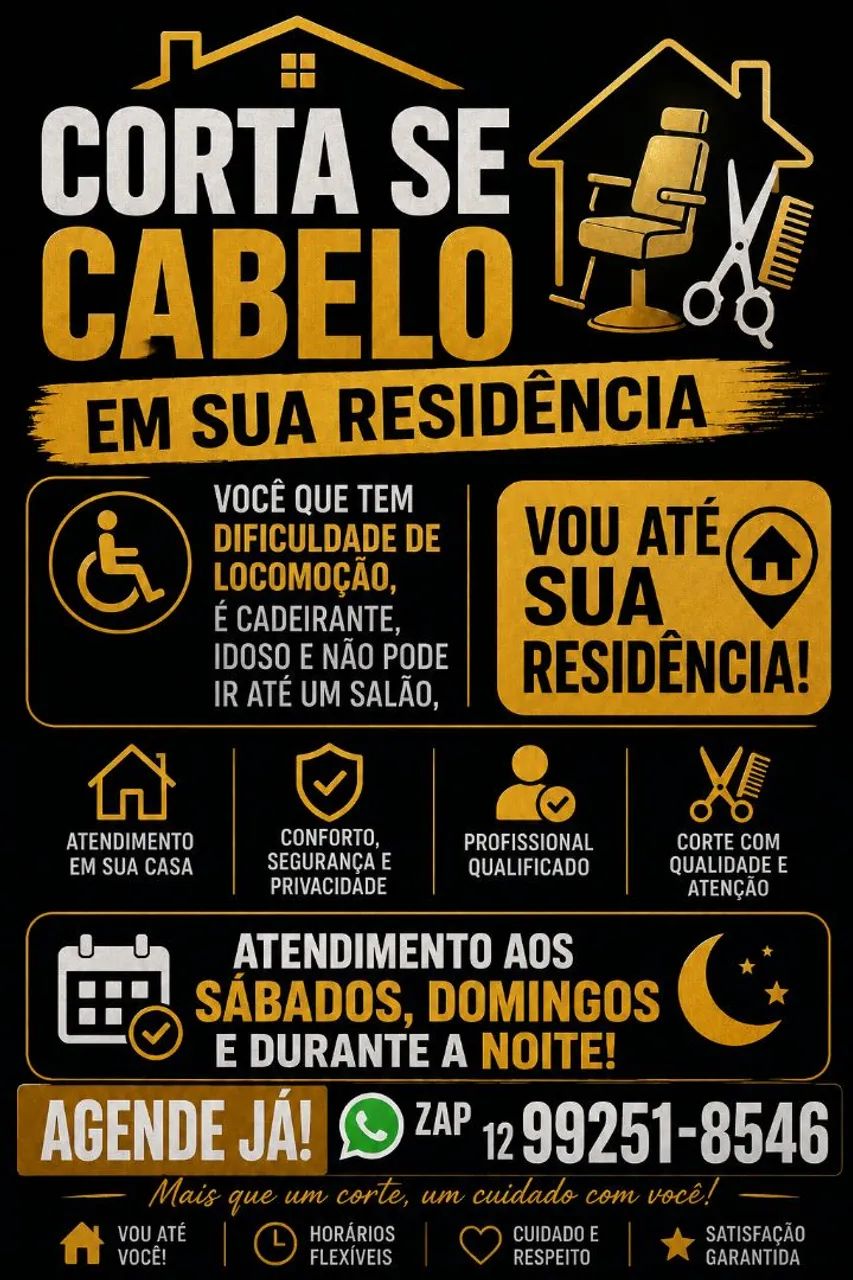 Corta se cabelo em sua residência 
