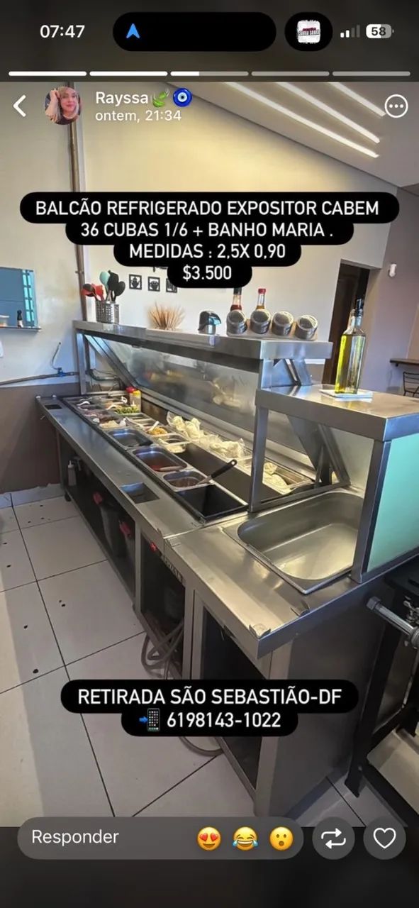 Expositor refrigerado com banho maria