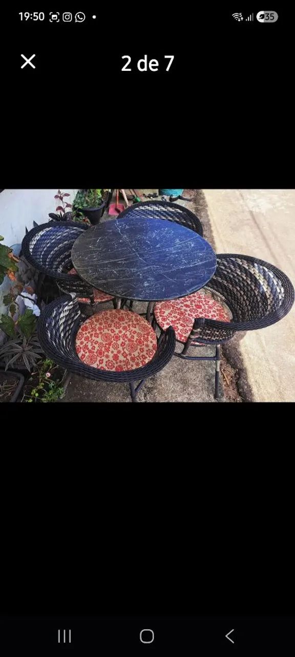 Linfo Jogo de Mesa em Vime Trançado - Foto 2