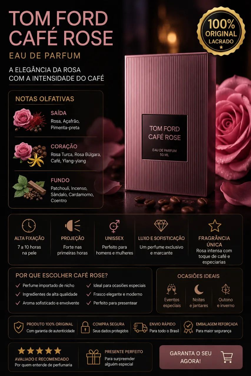 Perfume Tom Ford Café Rose EDP 50ml Original Lacrado