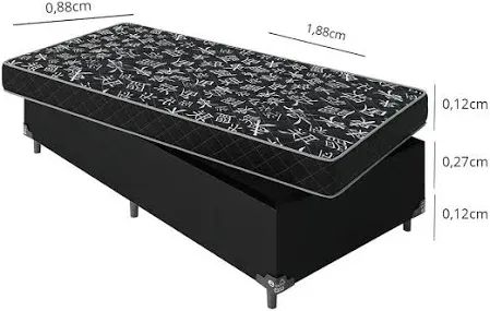 Colchão D20 + Cama Base Baú Solteiro Grafitte - Foto 2