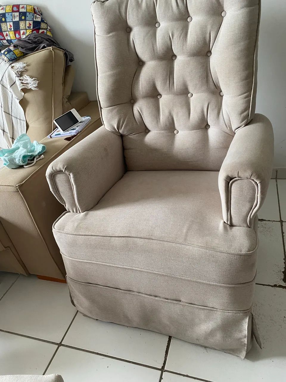 Poltrona de Amamentação em Linho