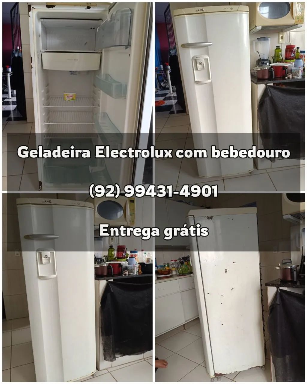 Geladeira Com Bebedouro - Electrolux Bem Conservada (ENTREGA GRÁTIS)