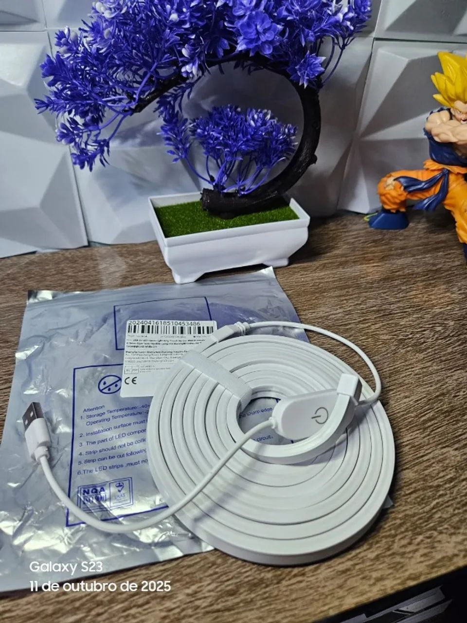 Fita de Led NEON - 2 metros - A prova d'água - Branco frio - USB - Controle Touch - NOVO - Foto 6