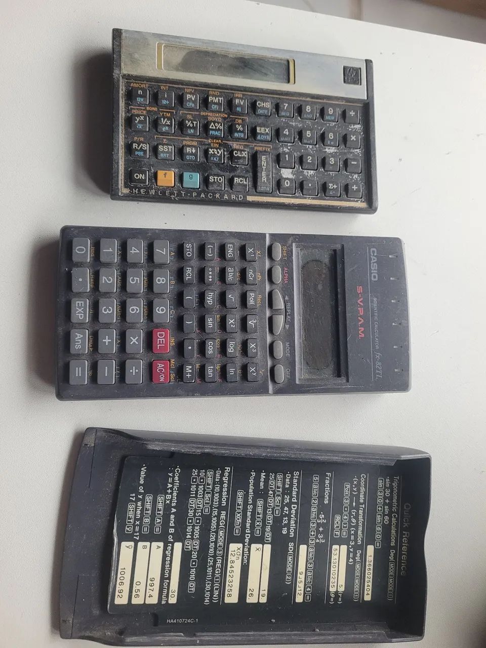 Calculadora hp 12c e casio fx82tl sem teste sucata
