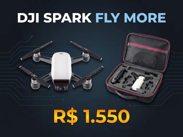 Drone DJI Spark Fly More Combo + 2 Baterias + Case + Acessórios