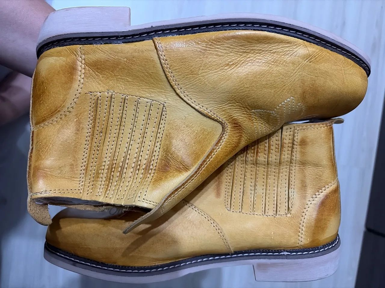 Bota botina masculina couro - Foto 4