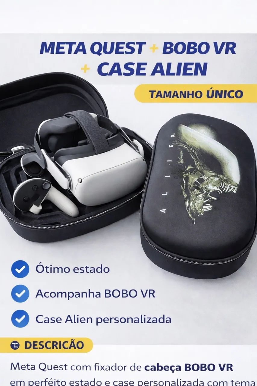 Meta Quest 3 + BOBO VR S3 Pro + Case Alien | KIT COMPLETO PREMIUM