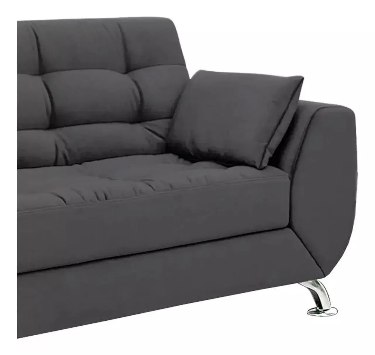 Sofá 2 Lugares Larissa Suede Cinza - Modern  - Foto 2