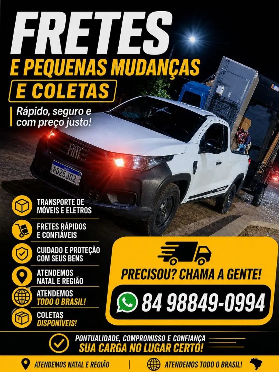 Fretes, mudanças e coletas para todo Brasil
