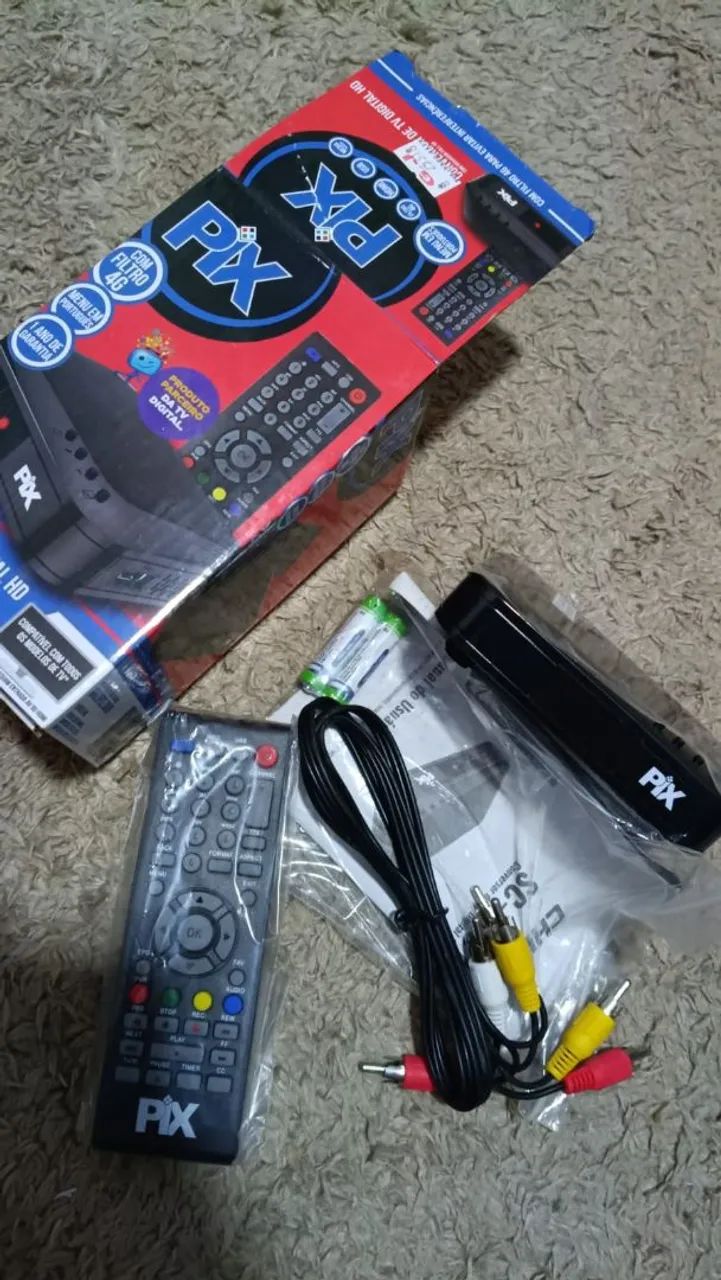 Conversor e gravador digital para tv hd pix novo