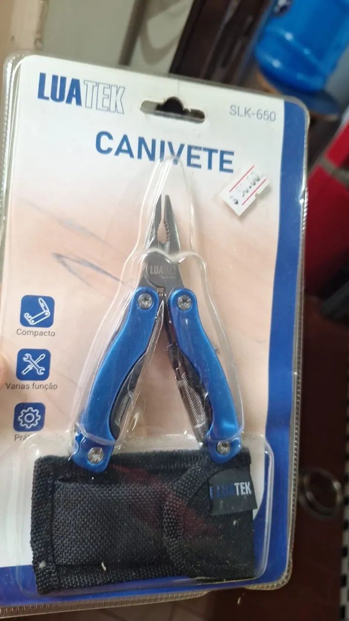 Mini Alicate Pesca Canivete Multifuncional Luatek Slk-650 Azul - Foto 2