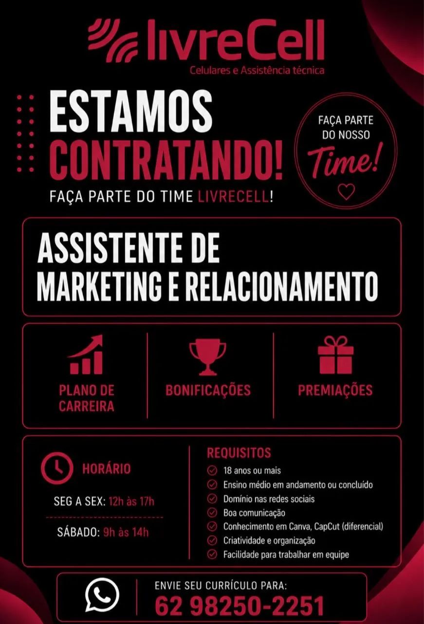 2 vagas para emprego / Vendedor e Marketing