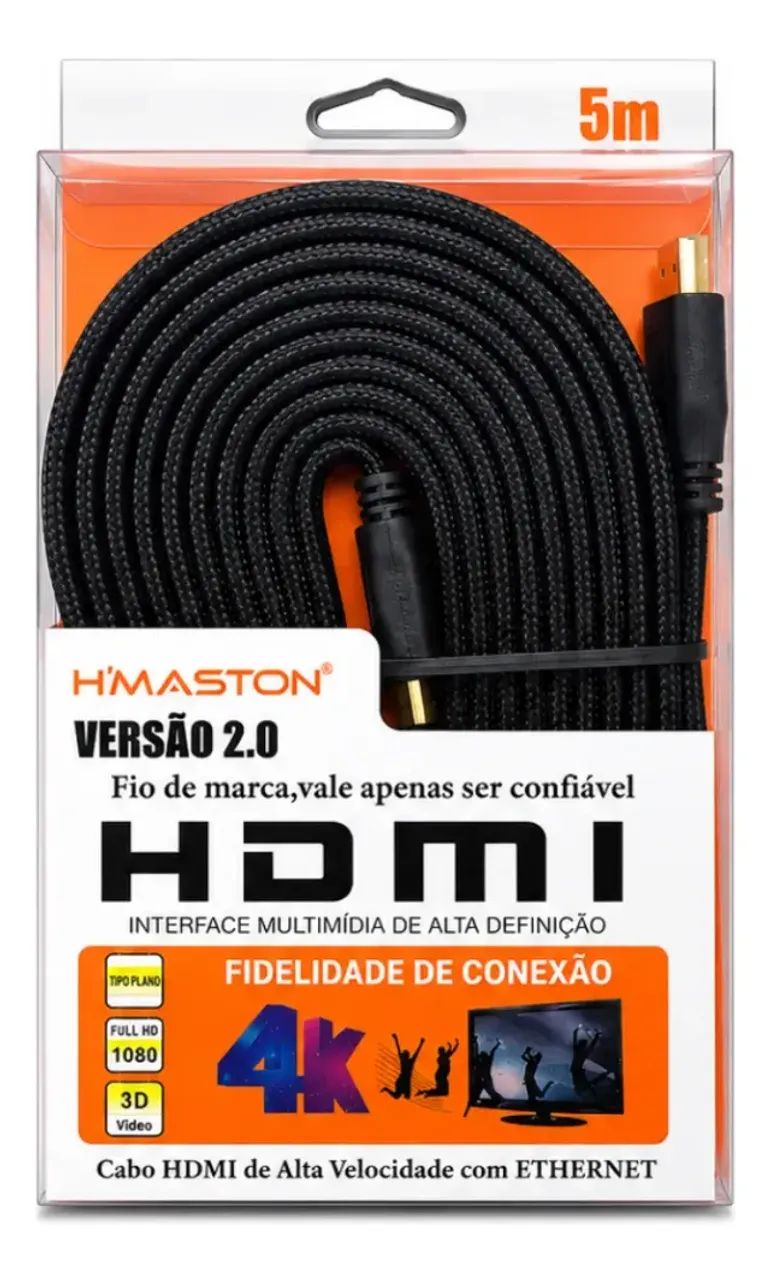 Cabo Hdmi 2.0 H'maston 5 Metros 4k Ultra Hd Com Ethernet