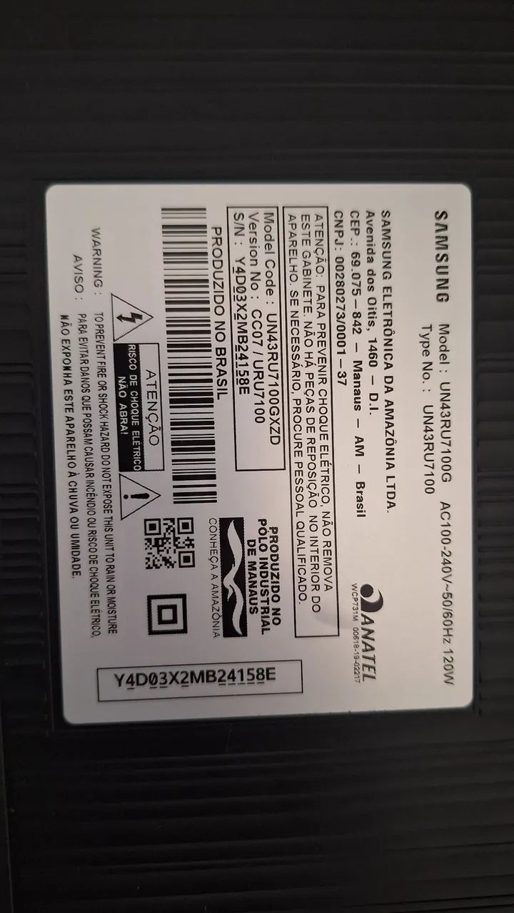 TV Samsung 43 Polegadas 4K - Tela Perfeita - Com Defeito - Foto 4