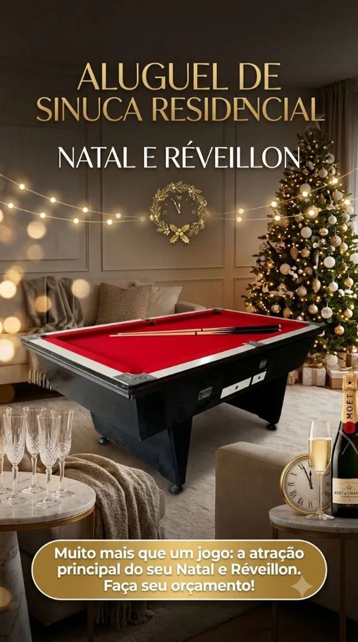 ALUGUEL DE SINUCA PRA NATAL E ANO NOVO 