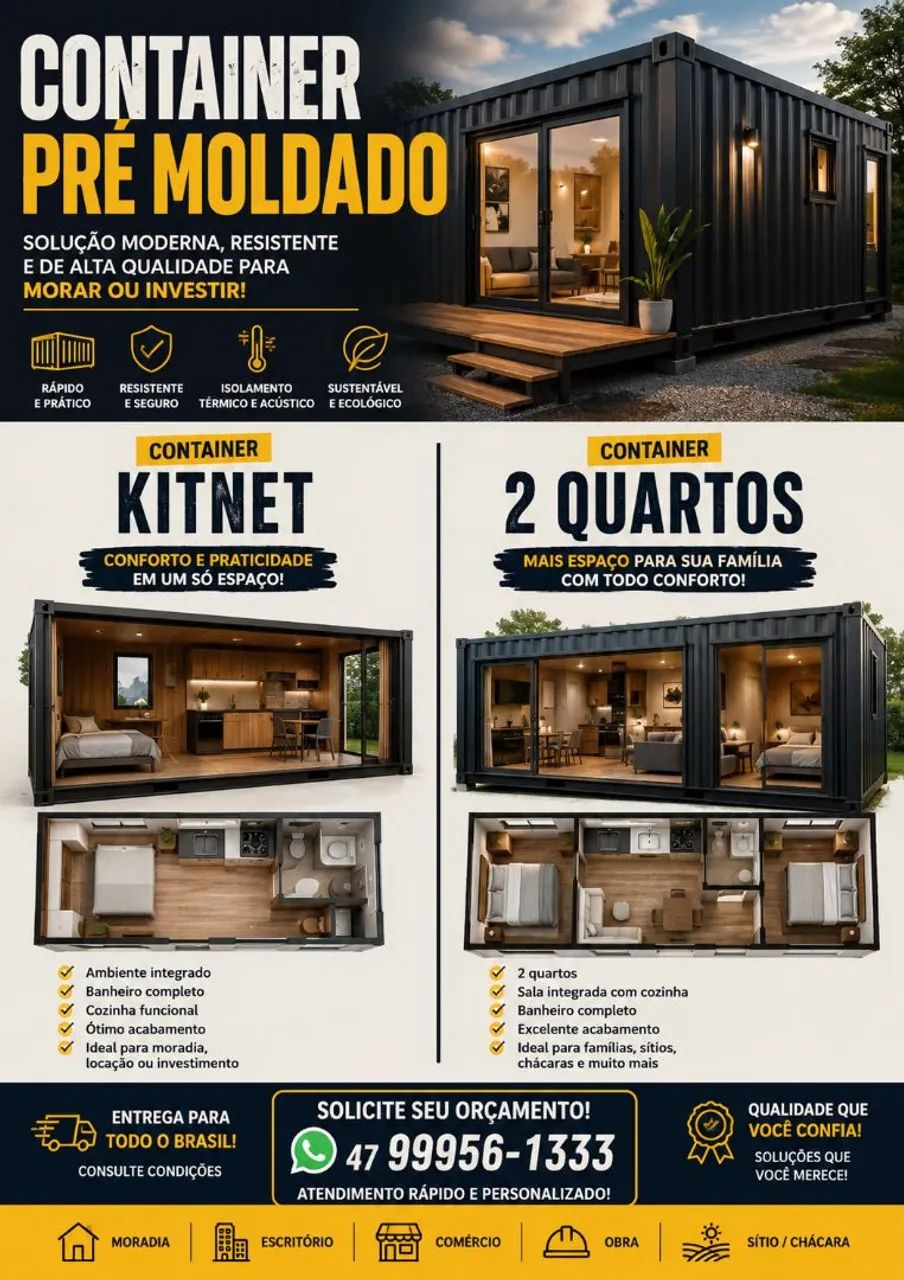 Casas pré moldado container casa container