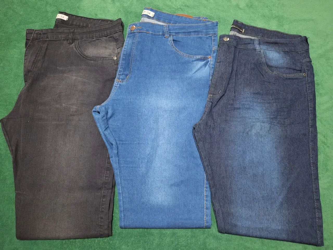 Kit com 3 Calças Jeans Feminina Plus Size Tam.54