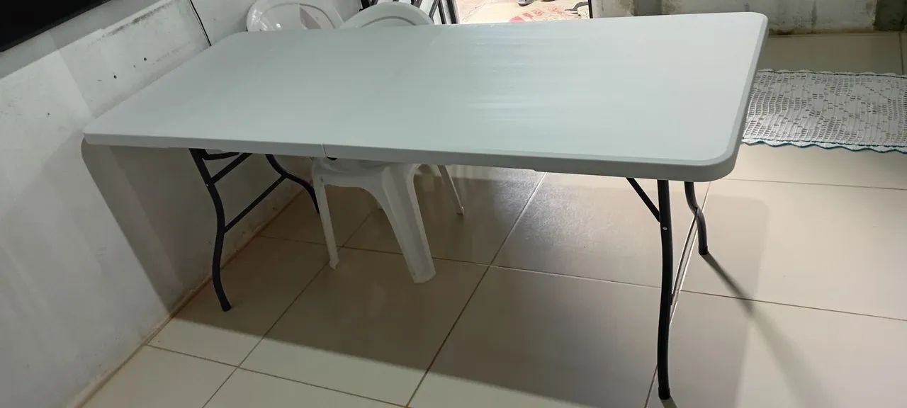 MESA DOBRÁVEL 180 x 70 BRANCA - Foto 4
