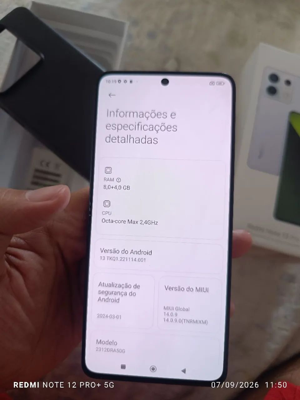 note 13 pro 5g 256gb 8+4 ram V/troco so com volta - Foto 5