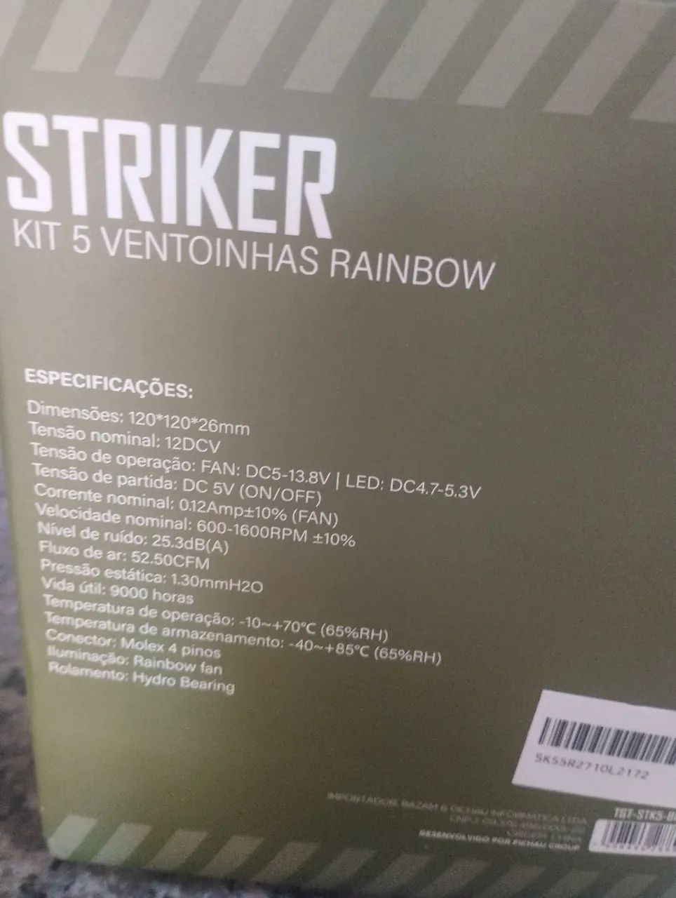 Kit 5 ventoinhas TGT Striker Rainbow - Foto 5