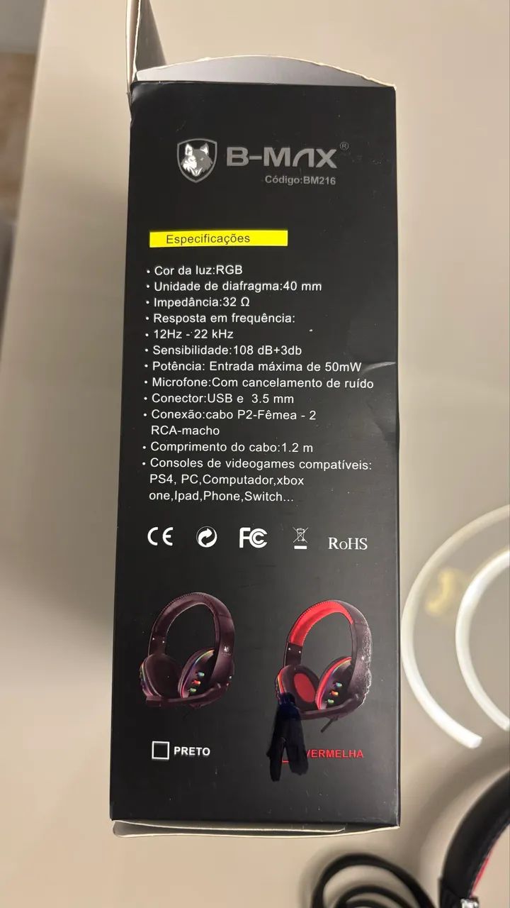 Fone Headset Gamer B-Max BM216 (Novo, na caixa. Nunca usado) - Foto 5