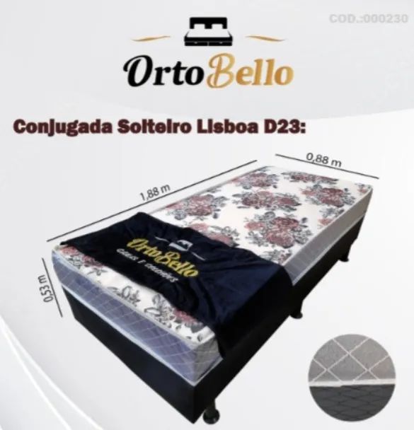 Cama Box Solteiro Lisboa Ortobello - Entrega Rápida! 
