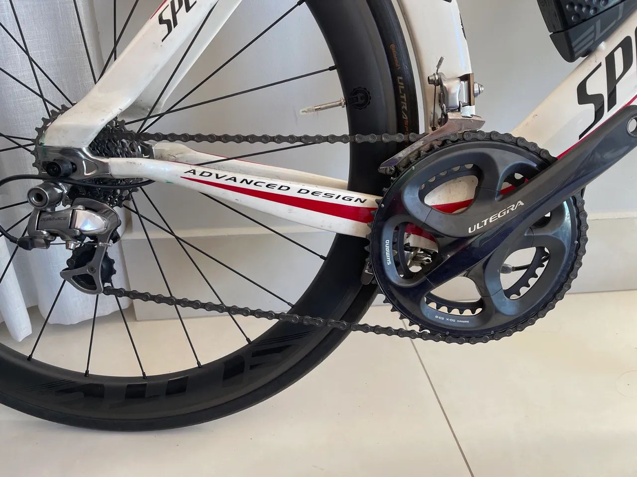 Bike Triathlon Specialized Transition Carbono + Rodas Elite - Foto 5