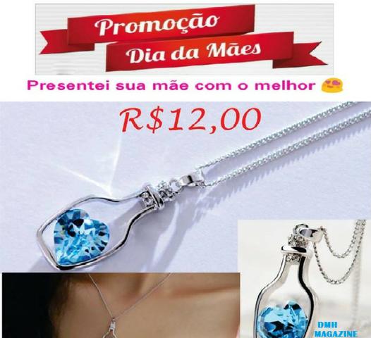 Lindo colar com pingente de garrafinha Para Você Presentear a Sua Mãe!
