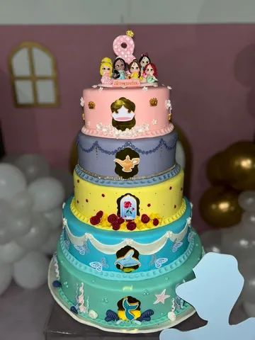 Bolo tema Princesas Disney 