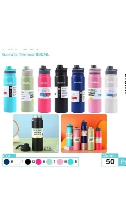 Garrafa Térmica 800mlEspacial Quente Frio Com Isolamento - Foto 5