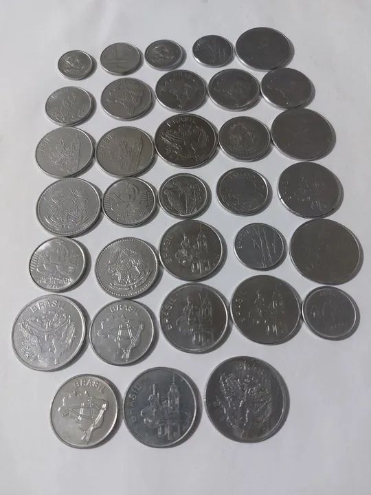 Lote 39 moedas antigas aço inox - Foto 2