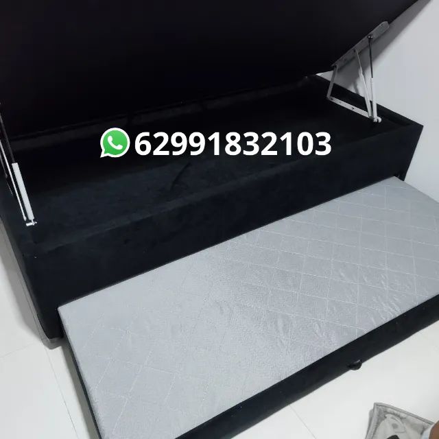 Cama Box Baú  Solteiro com auxiliar na espuma D28 selada /Cor que vc escolher - Foto 2