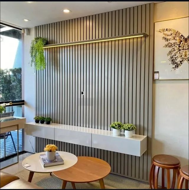 Painel Home com ripado e rack suspensa - Entrega e montagem GRATIS