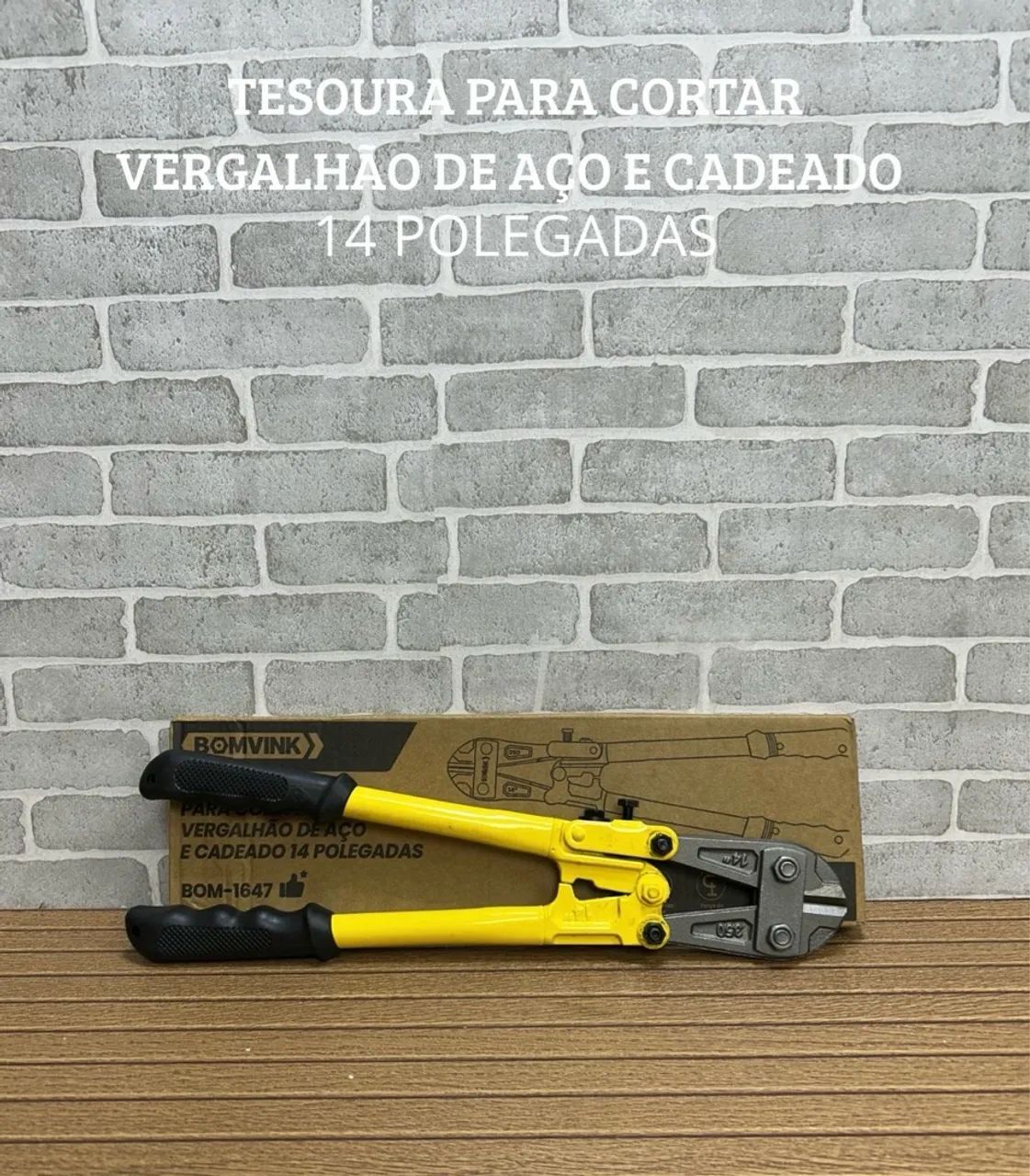 Tesoura para Vergalhão de Aço e Cadeado 14 " BOM-1647 - Bomvink