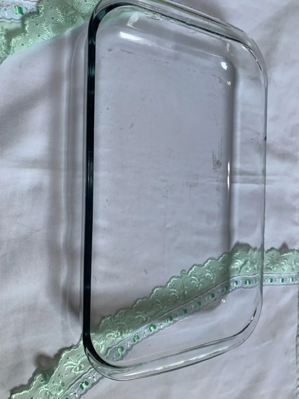 Forma de vidro retangular para assar