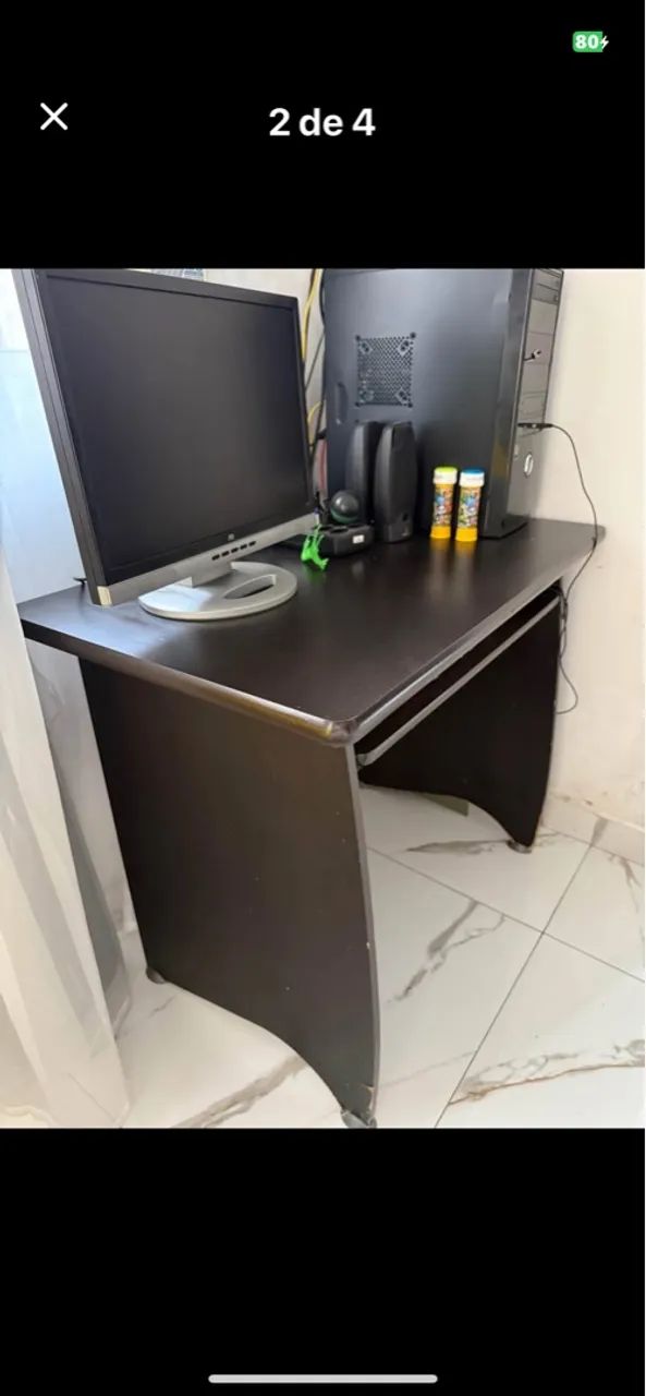Mesa de escritório com suporte para teclado - Foto 3