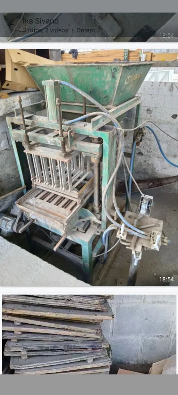 Máquina de fazer blocos de concreto