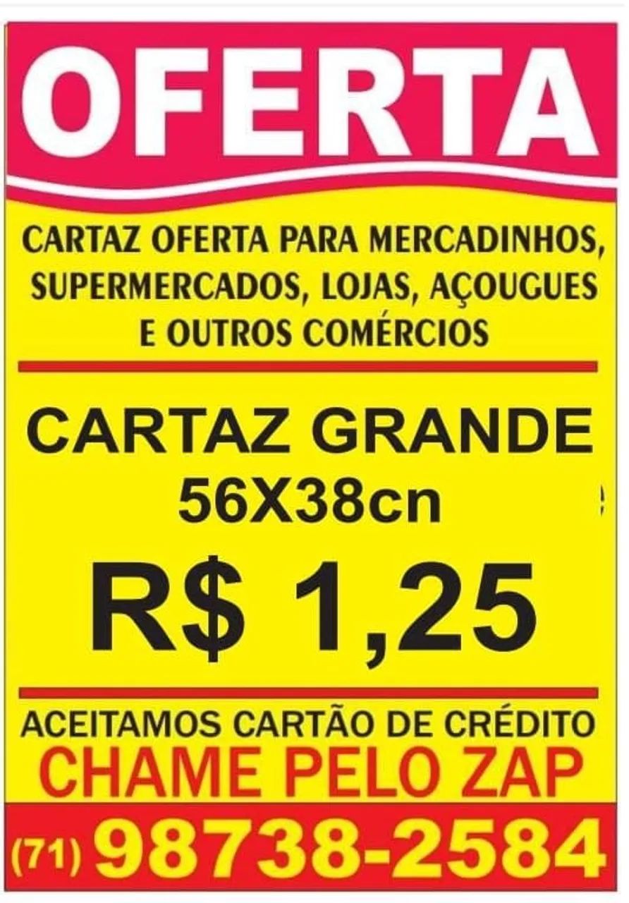 CARTAZ OFERTA AMARELO - Foto 2