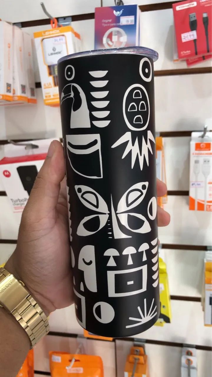 Copo Térmico Estilo Tropical Tampa Estampas Naturais 700ml - Foto 5